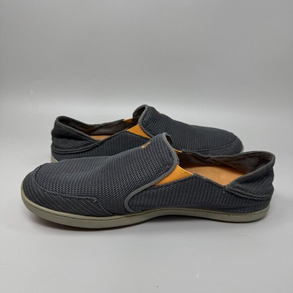 OluKai Nohea Mesh Shoes Mens Size 10 Gray Slip On Casual Comfort Lightweight